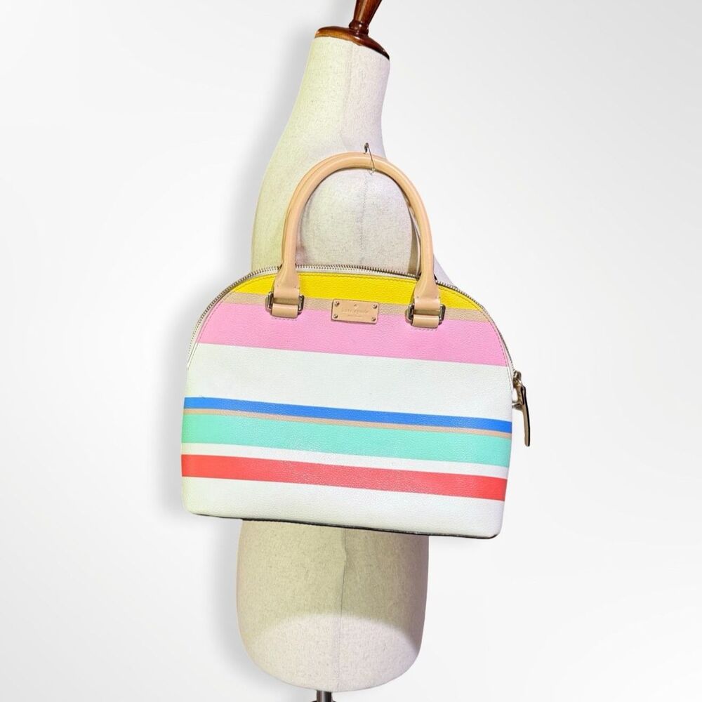 Kate Spade Grove Street Striped Carli Satchel, Candy Colored Preppy Pastel